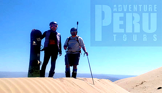 Sandboarders and sandski Cerro Blanco